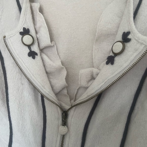 Anthropologie Charlie + Robin vintage style cream 100% wool jacket - Picture 7 of 15